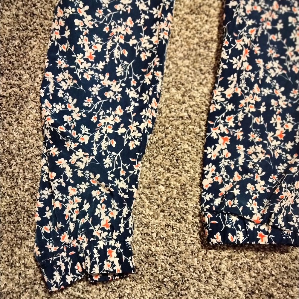 Seventeen Navy Floral Print Lightweight Joggers Size Sm - Picture 4 of 8